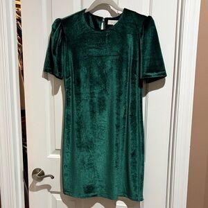 Wayf Emerald Green Velvet Mini Dress